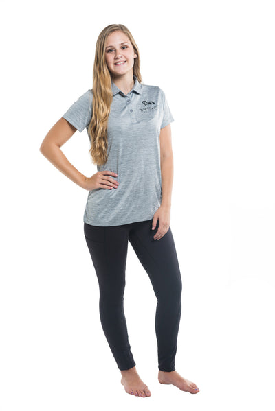 Riding Tights | Gray + Leopard Waistband