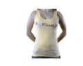 Women's Riding Apparel: yellow / banana cream racer back tank top with Buckwild logo front. 